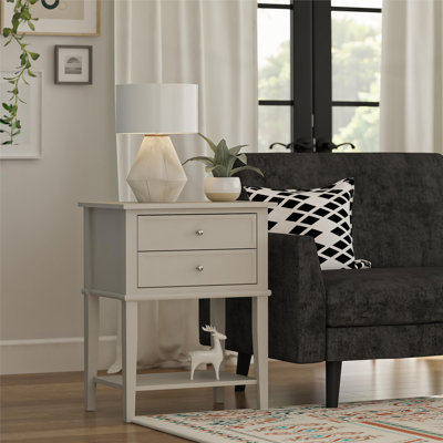 Deonni 56cm W Solid Wood Bedside Table