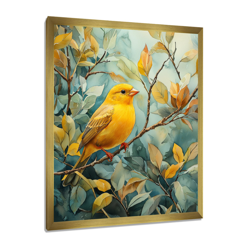 Campbell - animaux, art mural sur toile, H 40 po x l 30 po, Picture Framed, Doré