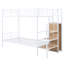 Lit simple superposé au-dessus de métal en blanc avec côté et garde-robe - Pratique, élégante et polyvalente-751698352-751698358