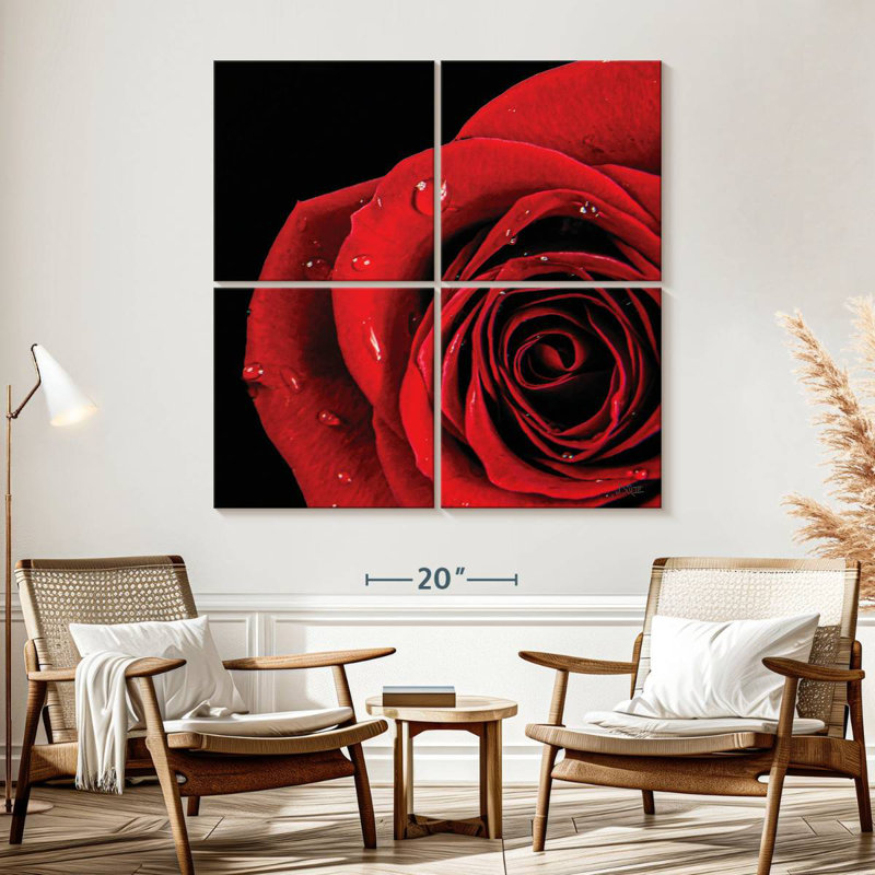 Harnek Pop de rose rouge, H 57 po x l 57 po