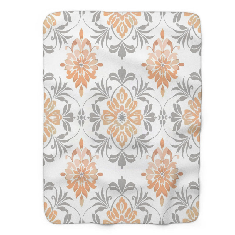 Doux motifs treillis - couverture Sherpa de qualité supérieure 1 pièce, Grand lit