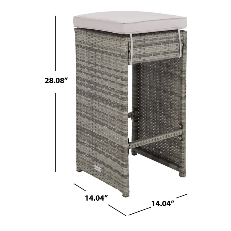 Weisser 6 - Person Wicker Patio Dining Set with Rectangular Table, Gray, Gray