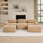 Canapé modulaire en forme de U avec tissu en velours côtelé de qualité supérieure, sans assemblage, conception antidérapante, accoudoirs courbés extra-larges pour animaux de compagnie, éponge à haute résilience 32D, chameau-1334808919