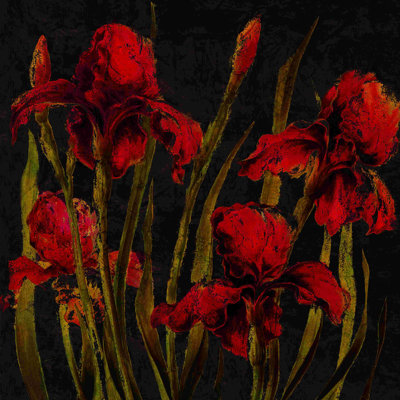 Fleurs rouges rouges - Toile tendue