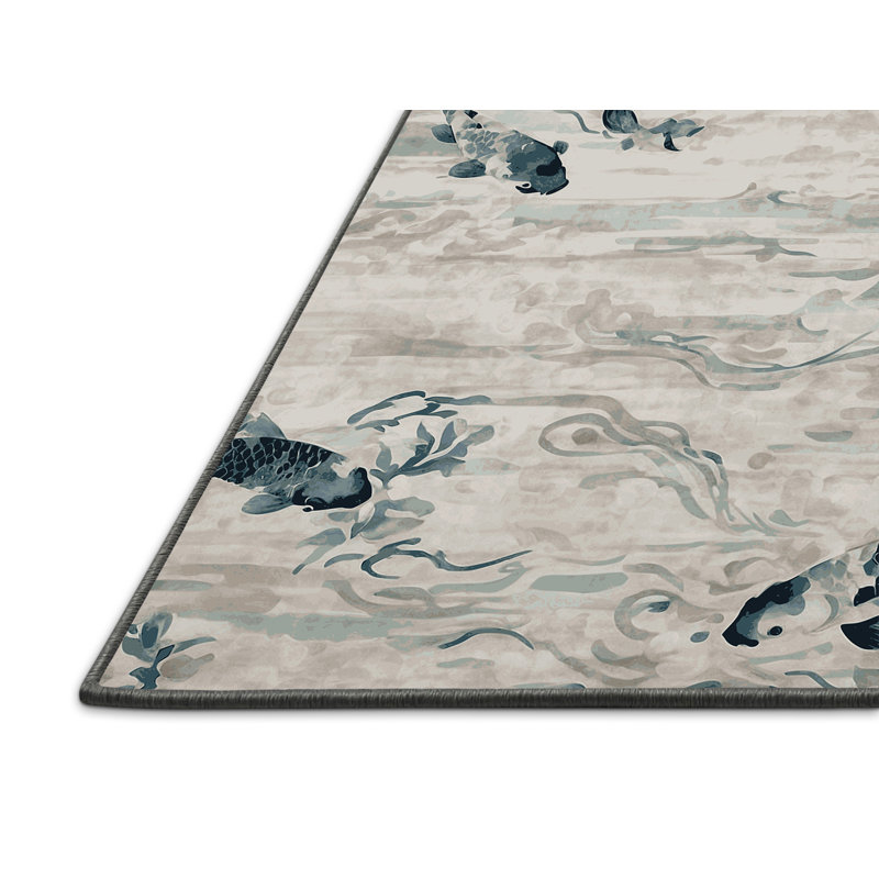 Tapis gris soyeux et moelleux, Rectangle 7 pi x 9 pi