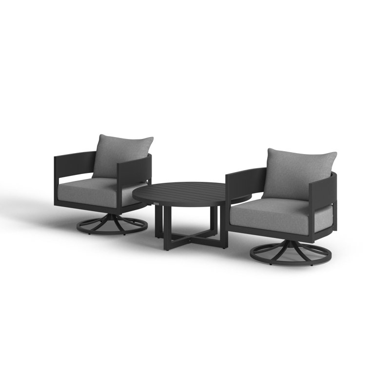 Elza Aluminum 3 Piece Seating Group with Cushions