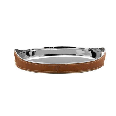 Mikasa Leather Stitched Oval Bar Tray