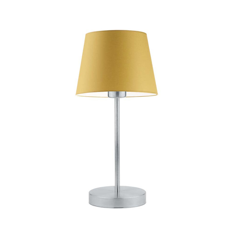 Arsens Metal Table Lamp, Silver, Mustard