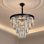 Lustre rond minimaliste et luxueux en cristal de 60 cm (23,62 po) pour salon, salle à manger, chambre ou vestibule