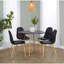 Table de salle à manger en bois naturel transfert et métal, MDF noir-1822706393