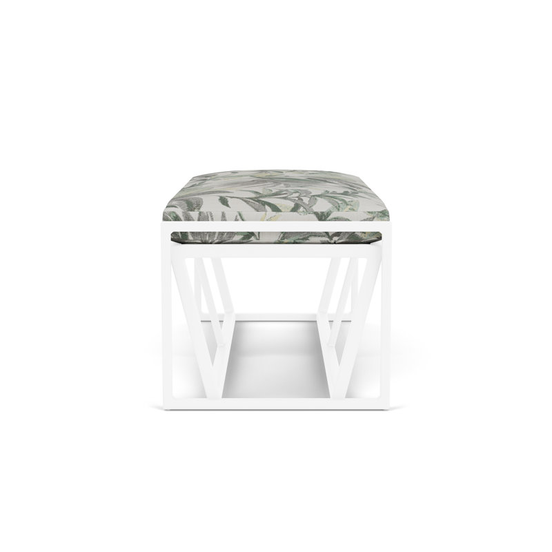 Summit Outdoor Dining Bench, White, Calidora Mist