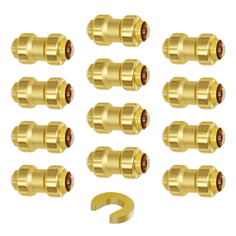 Raccords de tuyaux 3/4 "en laiton 12PCS à passage droit pour système d'air