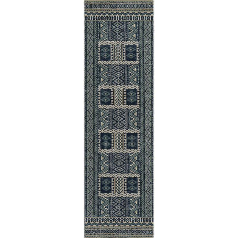 Tapis bleu sud-ouest Foundise Select Genevieve 3 pi 10 po x 5 pi 7 po, 2 pi 2 po x 7 pi 7 po