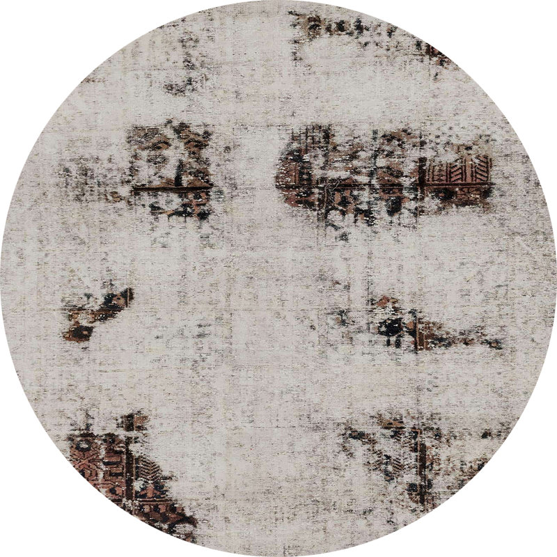 Abstract Indoor Rug, Round 5'