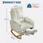 High Back Upholstered Nursery Rocking Recliner Chair with USB Ports and Side Pocket for Bedrooms and Living Rooms