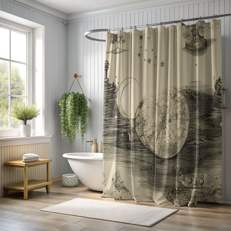 Rideau de douche Gerik, H 74 po x l 71 po