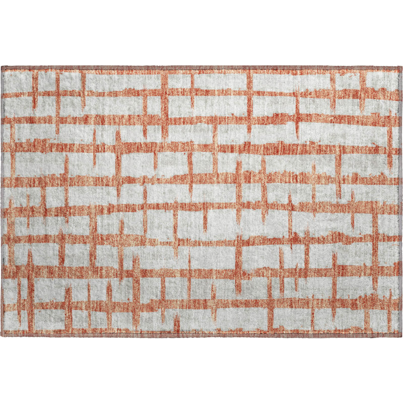 Premium Machine Washable Prisco Coral Rug, Rectangle 1'8" x 2'6"