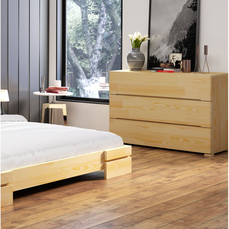 Vernon Solid Wood 120cm W 3 - Drawer Chest of Drawers