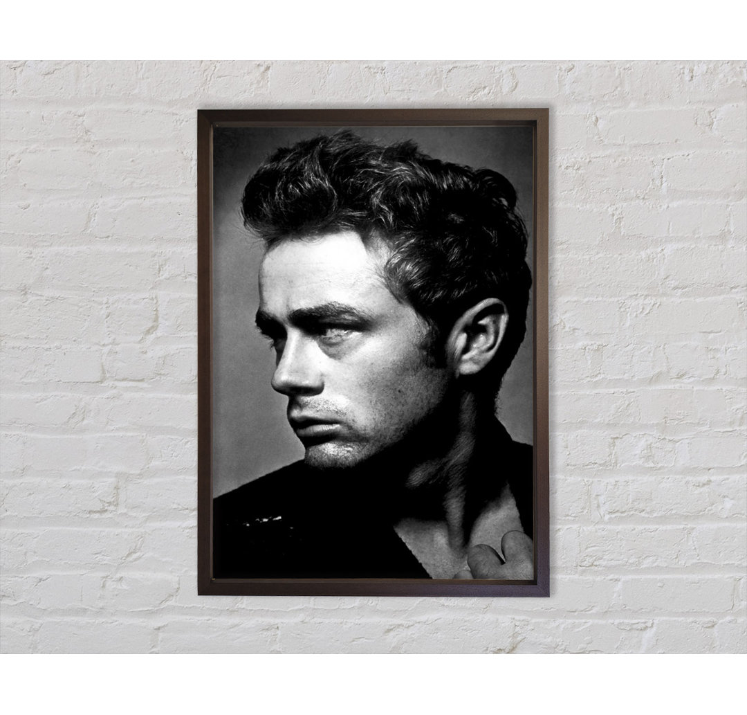 James Dean Classic B N W - Einzelner Bilderrahmen Kunstdrucke auf Leinwand