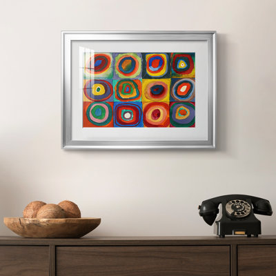Étude des couleurs : Carrés et cercles concentriques - Wassily Kandinsky - Encadré sous verre acrylique, grand tableau pour salon