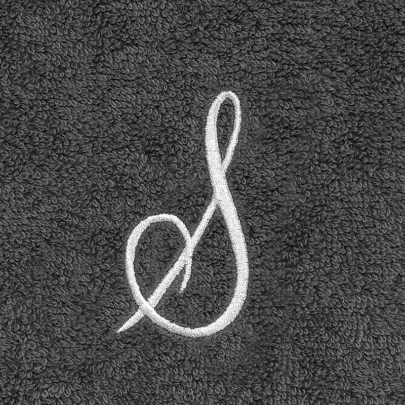 Winston Porter Granite/Silver Script Monogram Fingertip Towel Letter S
