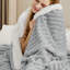 Jeté en sherpa Bedsure - Jeté chaud et confortable pour lit et canapé-lit - Gris - Excellent cadeau pour les étudiants-105504201-105504206
