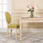Ensemble de 2 chaises d'appoint rembourrées en mélange de coton avec cadres en bois massif, sièges de salle à manger vert classique pour la cuisine, le salon ou le restaurant, style champêtre