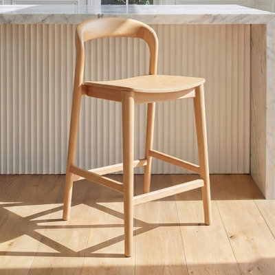 Monk Counter Stool with Solid Wood Frame