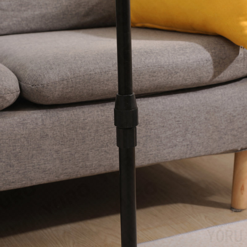 Table basse Couch Tray Bamboo - Table d'appoint à hauteur ajustable, ovale en forme de C