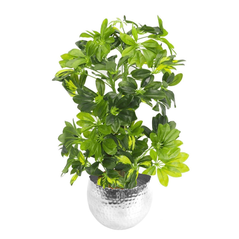 Analyssa 65cm Faux Foliage Plant in Metal Pot, Silver