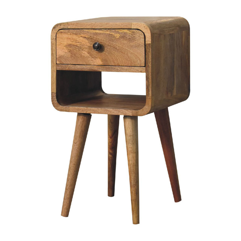 Bressyln 30cm W Solid Wood Bedside Table, Brown