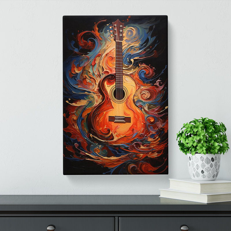 Acoustic Guitar Contemporary Art No.2 - Print, 60cm H x 40cm W x 3cm D