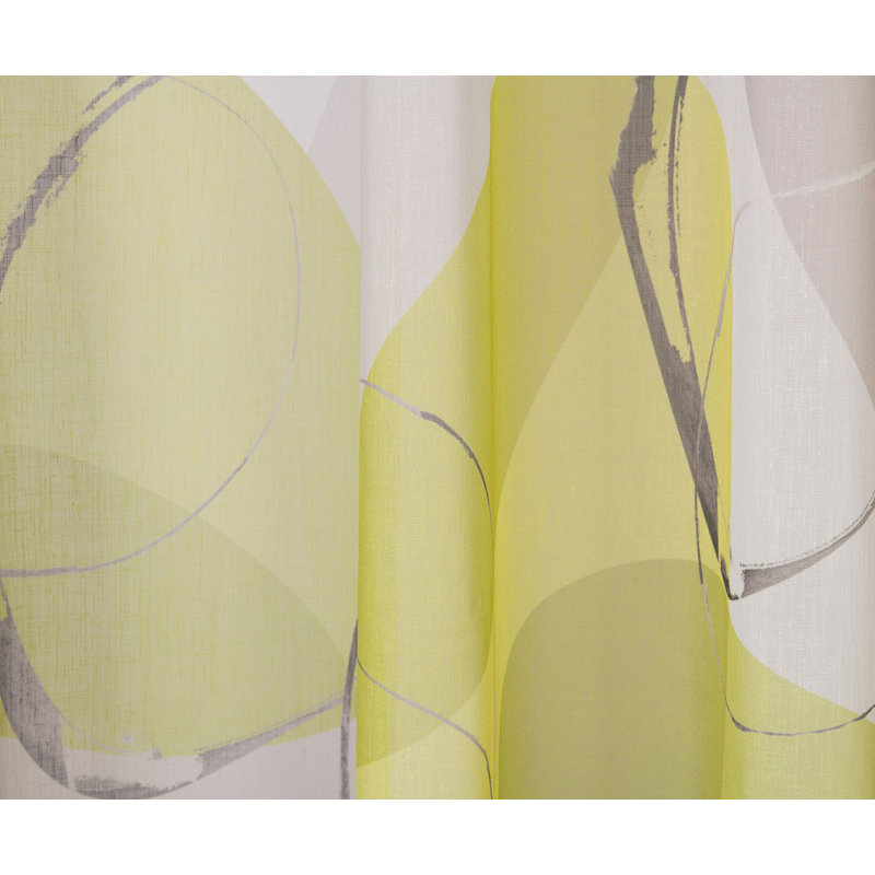 Amanvir Semi Sheer Curtain, Green