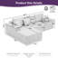 Canapé-lit de coin à compression gauche en similicuir de 108 po SmoothLux, canapé modulaire en forme de L avec éponge haute densité, canapé convertible sans assemblage requis pour le salon-977834091