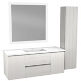 Conques 48'' Single Bathroom Vanity with Marble Top with Mirror