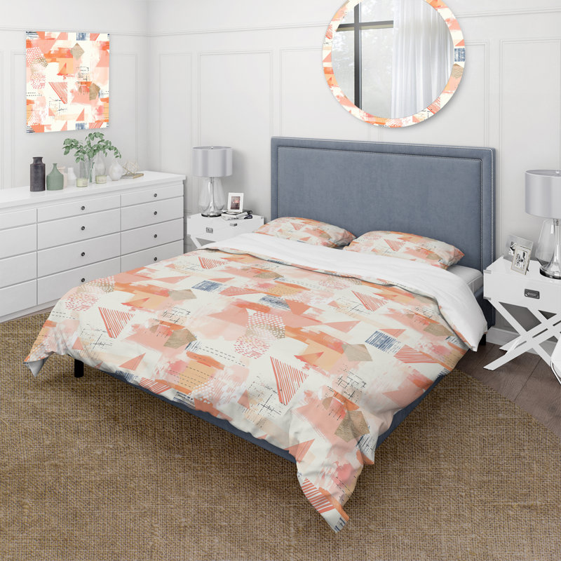 Ensemble de housse de couette minimaliste Boho Shapes III - Boho, Housse de couette très grand + 2 très grandes ta