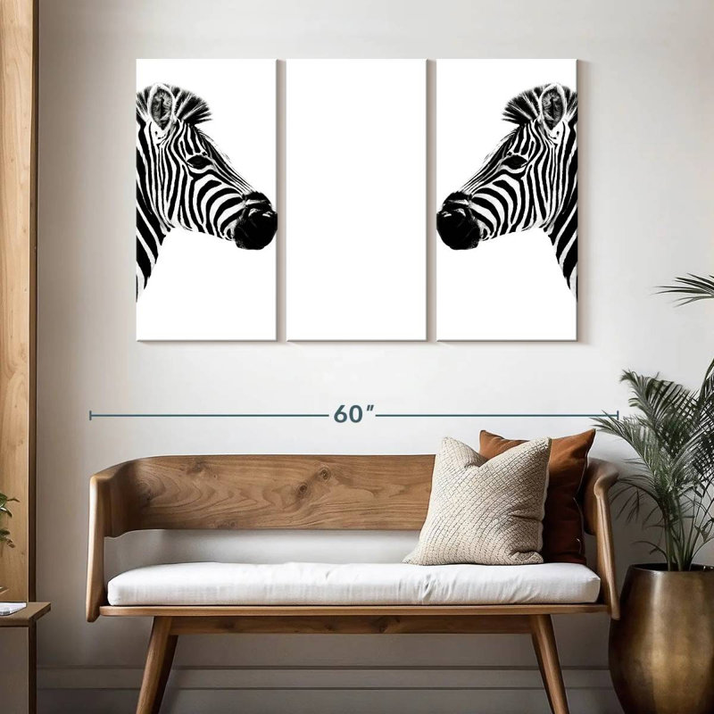 Zebras Face To Face, 32" H x 50" W