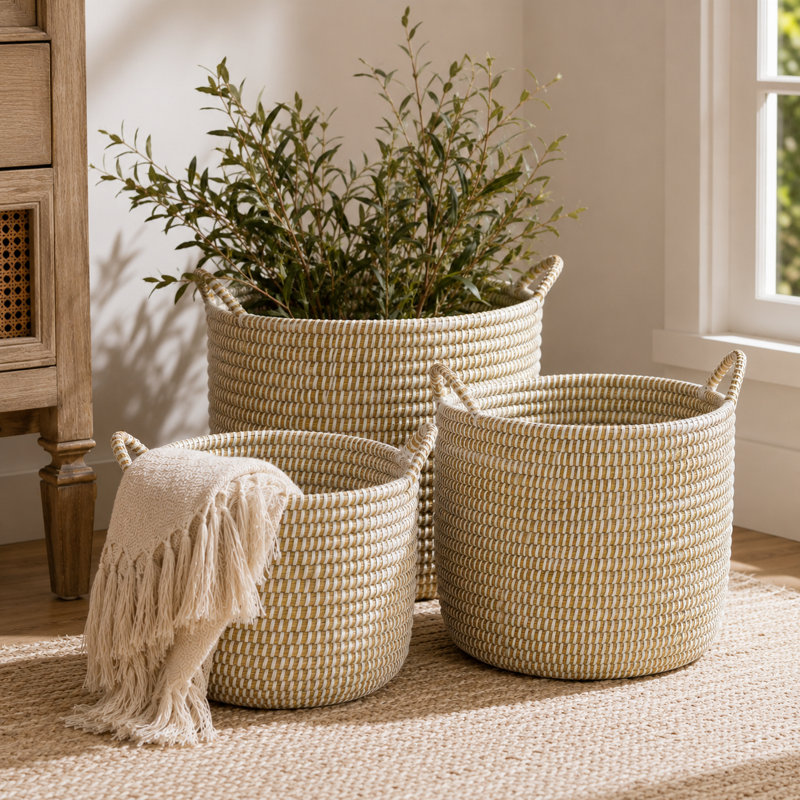 3 Piece Seagrass General Basket Set