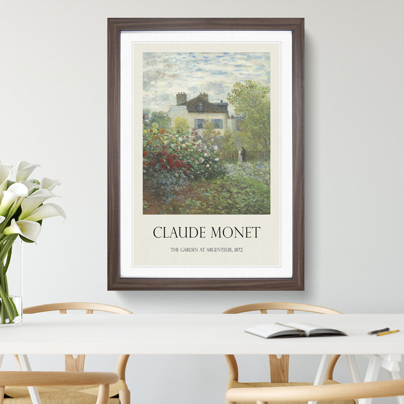 Garden In Argenteuil by Claude Monet - Single Picture Frame Print, 48cm H x 36cm W x 2cm D, Walnut Framed