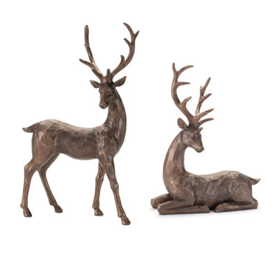 Figurine de cerf d'hiver (ensemble de 2)