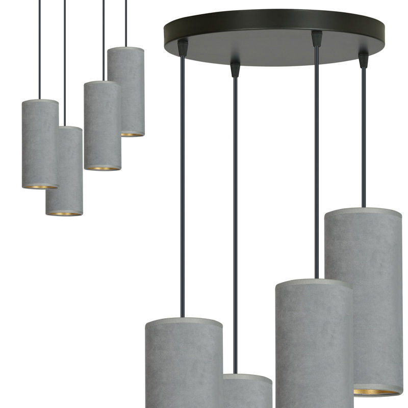 Ealidh 4 - Light Steel Cluster Pendant, Grey