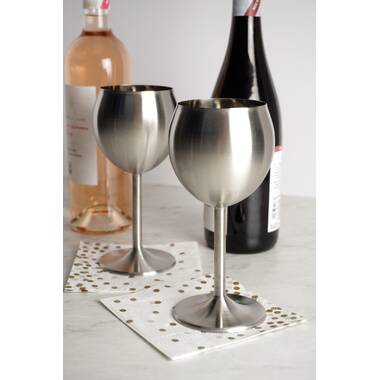 Stainless Steel Wine Glasses - Set of 2