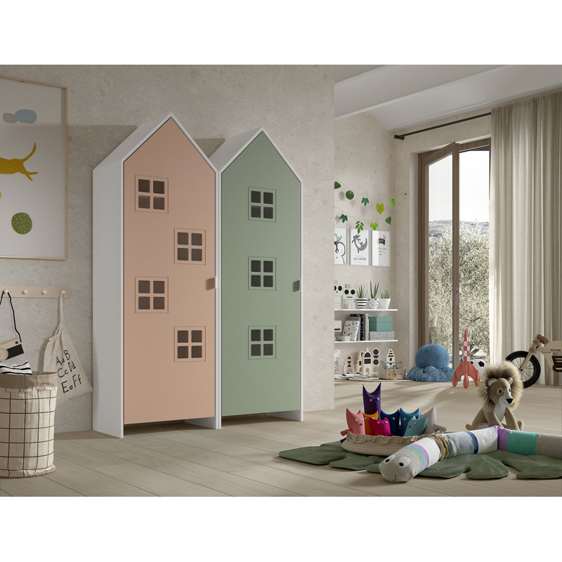 Casami Bruges 2 Door Wardrobe, Pink/Green