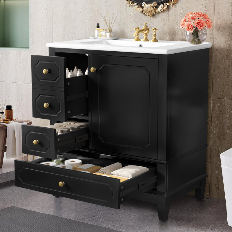 30'' W Single Vanity, Black
