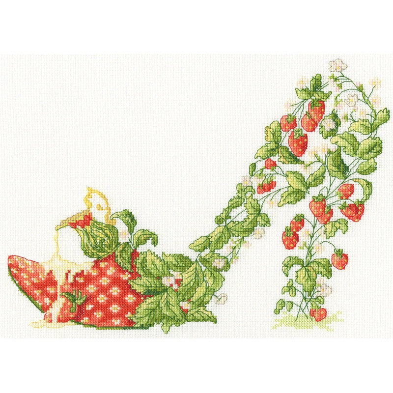 Strawberries and Cream Counted Cross Stitch Kit by Bothy Threads XSK19