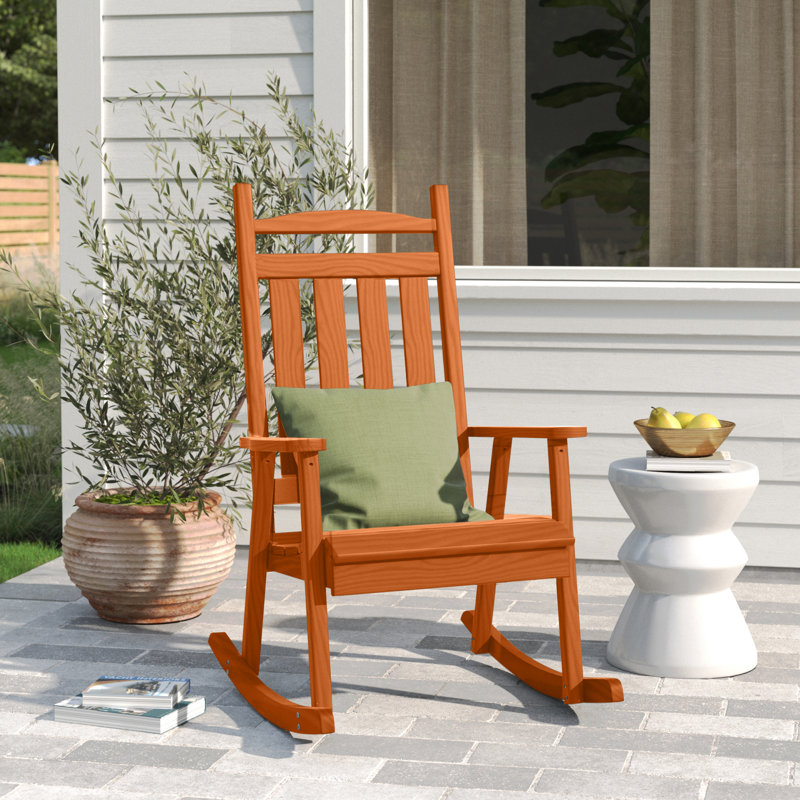 Chaise berçante en bois massif Beda Classic, Teinte séquoia