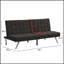 Futon canapé-lit polyvalent en bois et en acier inoxydable pour la détente et l’optimisation de l’espace, parfait pour les intérieurs modernes