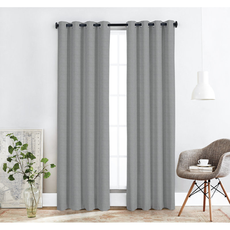 Hereford Curtain Single Panel, Gray, 54" W x 95" L