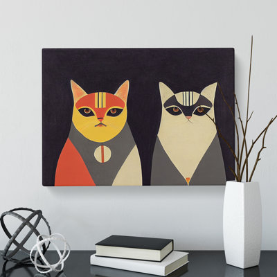 Two Abstract Cats Vol.1 - Wrapped Canvas