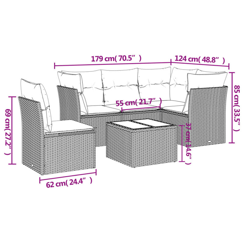 Ensemble de canapé de jardin Vidaxl